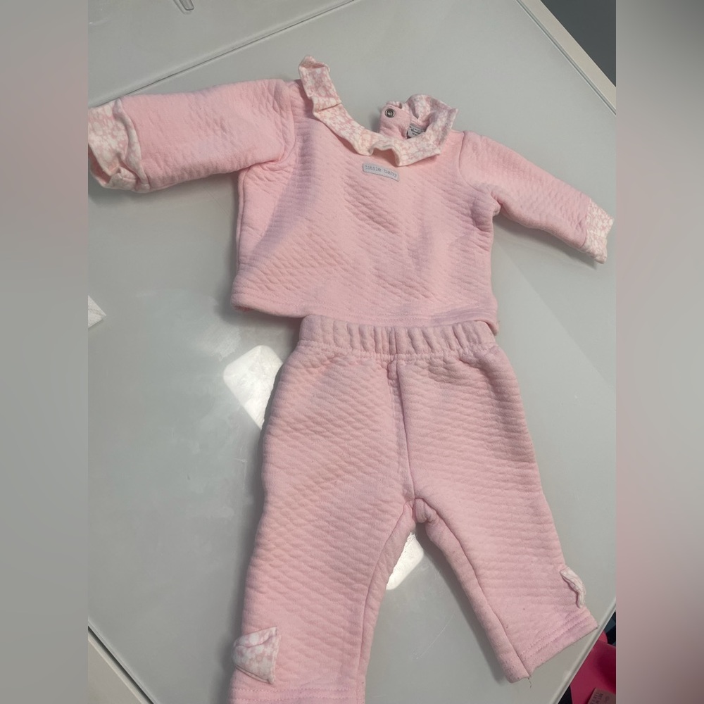 Baby girl newborn set 3 months scallop collar outfit Rockaby baby boutique